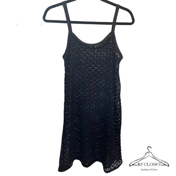 Black Eyelet Dress Size Small - Picture 1 of 3